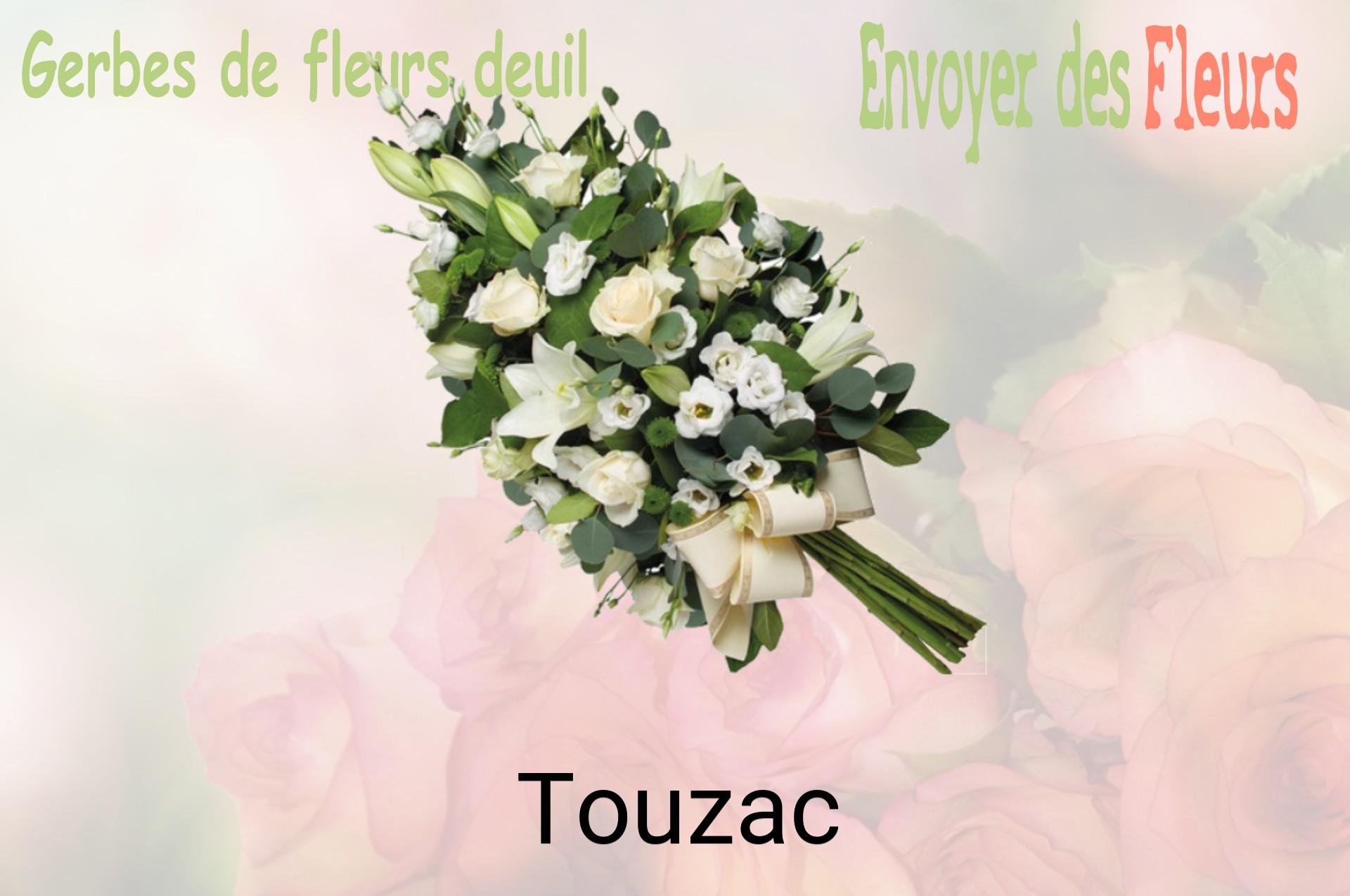 Gerbe de fleurs de deuil livrée à Touzac